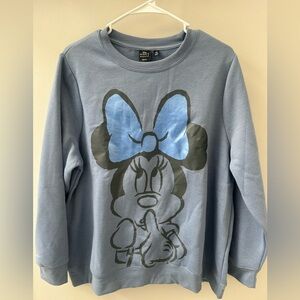 Disney Blue Minnie Mouse womans plus 1x crewneck
